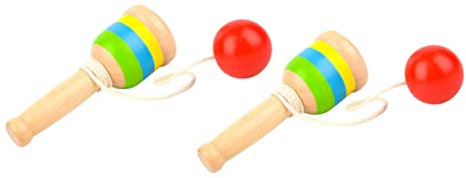 Toyvian Wooden Skill Cup Toys Set for Children Hand-Eye Coordination Educational Game for Toddlers Portable Calisthenics Playset for Developing and Motor Skills