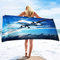 KINITA Flugzeug Strandtuch Groß 100x200, 3D Flugzeug Badetuch Mikrofaser Handtücher, Strandhandtuch Schnell Trocknendes Sandfreies Badehandtuch, Saunatuch, Handtuch, Damen, Herren, Strandtücher