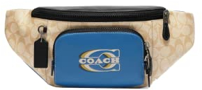 Coach Herren Track Gürteltasche, QB/Lt Khaki/Blue Jay Multi