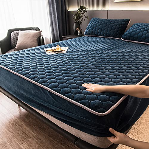 JIALIANG Flauschige spannbettlaken 90x200cm+30cm/3pcs plüsch bettlaken Gesteppte Matratzenauflage- Weich Mikrofaser Matratzen Topper - Matratzenschoner Unterbett auch für Boxspring-Betten