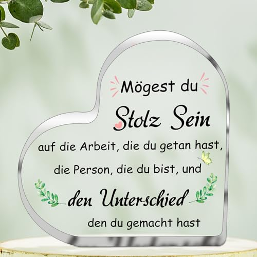 OkiyiD Dankeschön Anerkennungsgeschenke für Frauen Freunde, Abschiedsgeschenke für Kollegen, Mögest du stolz auf die Arbeit sein, die du tust Bürodekoration für den Ruhestand Auf Wiedersehen Abschied
