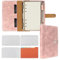FYY A6 Binder Nachfüllbar Planer Notizbuch 6 Ring PU Leder Binder Journal mit Taschen Trennblätter Nachfüllpapier Rosa