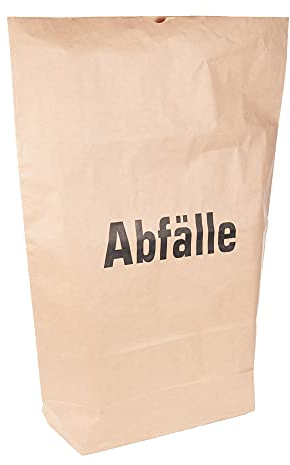 Franz Mensch NATUREStar Bio Papiermüllsäcke, 80 L, 2-lagig, mit Aufdruck Abfälle, 550 x 850 x 200 mm, 25 Stück, Papiersäcke für Bioabfall, Biomüllsäcke