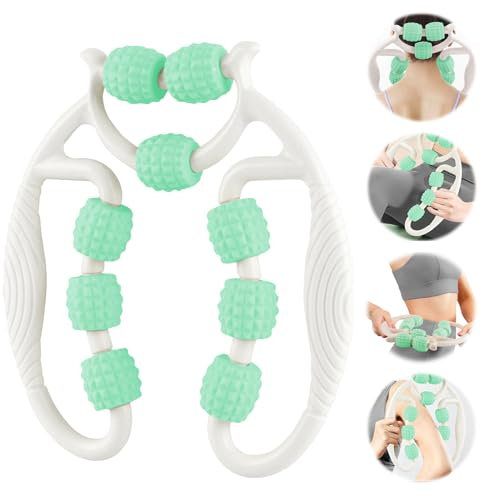 Taozoey Rouleau de Massage Musculaire des Jambes, Rouleau de Massage Anti-Cellulite 360 °, Rouleaus de Massages des Jambes, Rouleaus de Massages 360, Soulage la Fatigue (Blanc+Vert)