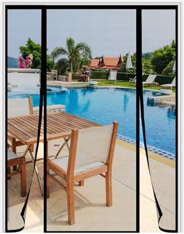 LXHFSH Moustiquaire Porte Magnétique 120x210cm Moustiquaire Aimantée Double Ouverture Latérale, Rideau Maille Anti-Moustique, Fermeture Automatique, Rideau Anti Insecte Mouche, pour Couloirs Patio