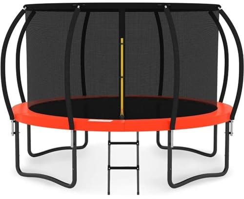 Trampoline Accessories 10FT Trampoline With Enclosure - Recreational Trampolines With Ladder, Outdoor Trampoline trampoline parts(10FT Red)