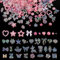 3D Nail Charms, 400 Pcs Multi Shapes Butterfly Flower Bear Bow Heart Nail Art Charms Nail Rhinestones Gems Nail Pearls for Nail Art Decoration Jewelry Accessories DIY Crafts (Mixed-Aurora Pink A)