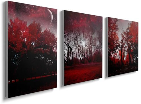 Canvas Pictures for Wall Art Deco - Modern Framed Prints Abstract Red Tree Artwork YH1001