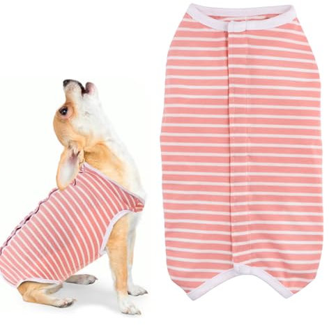 Dokeno Tuta di Recupero Chirurgico per Cane Gatti Alternativa Collare Elettronico a Cono Tuta per Cani Protezione per Ferite Anti-Leccamento Tutina Post Operatoria Cane (XS)