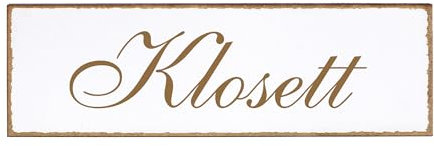 Dekolando Deko Türschild - Klosett - Schild 150 x 50 mm - Schilder Türschilder Namensschilder Wohnung selbstklebend Holzschild Tür Holzschilder