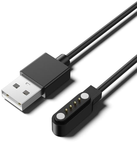 Amzpas Chargeur pour Smartwatches, Fitness Trackers, Câble de charge magnétique compatible avec un espacement des contacts de 7,62 mm, avec connexion à 4 broches
