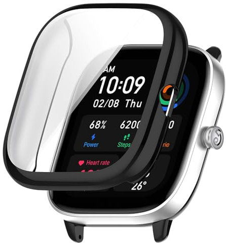 Case for Amazfit GTS 4 Mini, Silicone TPU Screen Protector, Anti-scratch, Anti-dust, Protective Cover for Amazfit GTS 4 Mini
