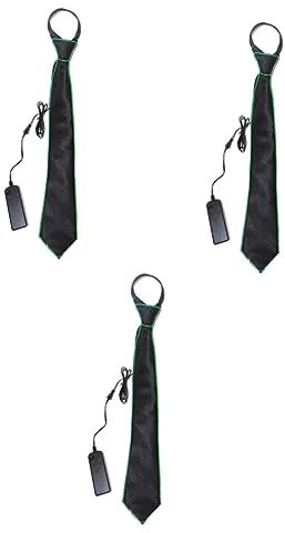 SOIMISS 3stücke Leuchtende Krawatte Flackernde Halskrawatte Für Halloween Weihnachten Und Kostümpartys Tiefgrün Mit Verschiedenen Lichtmodi Powered by Aa-batterien Nicht Enthalten