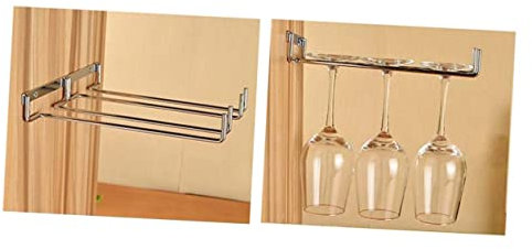 PRETYZOOM Casier À Vin En Acier Inoxydable De 27 Cm Pour Verres À Pied Rangement Sous Armoire Organisez Vos Verres