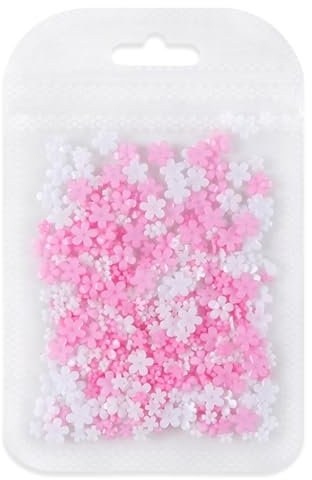 FUXIU 3D Flower Nail Charms,Resin Flower Nails Art Rhinestones Cherry Blossomed Nail Gems DIY Manicures Nail Decorations Gifts