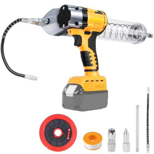 WingFly Pistolet à graisse sans fil pour Dewalt 18 V, 20 V batterie – 13000 PSI Pompe à graisse électrique, moteur sans brosse, cartouches de graisse 600 ml pour graisser les véhicules