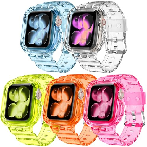 DABAOZA Correa de Navidad compatible con Apple Watch de 1.575 y 1.732 pulgadas con funda, correa de silicona suave, correa estrecha y delgada con cubierta brillante brillante, marco protector de