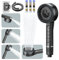 High Pressure Shower Heads, Hard Water Filter Shower Head with 1.5m Shower Hose and Shower Stand, 4 Mode Power Shower Head with Pause Switch, Shower Pro Head Massage Showerhead with Water Filter, Grey