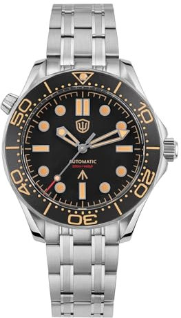 watchdives Relojes Automáticos para Hombres, WD007ST 39mm NTTD Reloj de Buceo NH35, Cristal de Zafiro Abombado, Reloj de Pulsera Resistente al Agua hasta 200 M