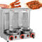 Gas-Vertikal-Drehspieß-Ofengrill, Elektrischer Shawarma-Automat Edelstahl 50-350℃ Einstellung 360° Drehbarer Kebab-Drehspieß-Ofen Gyros-Drehspieß-Grill,Silber-L