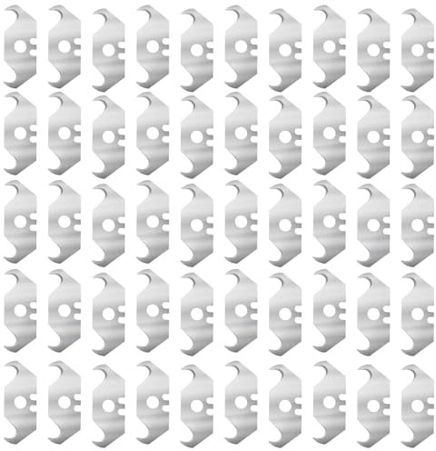 100PCS Utility Hook Blades 48mm SK5 Razor Blade Safety Horn Trimming Knife Blades with Storage Box for Cutting Cable and Wire Stripping PVC Plastic Leather Rubber