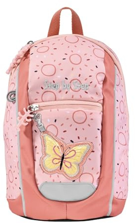 Step by Step Rucksack-Set KIGA MINI „Butterfly Mia“, rosa, ergonomischer Rucksack mit höhenverstellbaren Brustgurt für die Kleinsten, für Kindergarten, Kinderkrippe & Kita, ab 12 M+, Kleinkinder, 6l