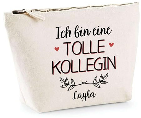 Kosmetiktasche Layla Tolle Kollegin - Schminktäschchen Make-up Kulturtasche - Geschenk Muttertag Geburtstag Schwester Weihnachten Patentante
