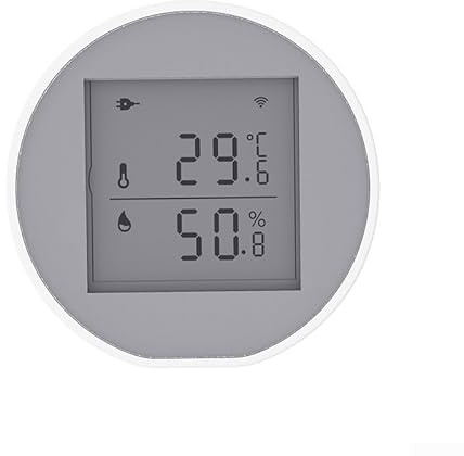 Honseadek Sensor inteligente de temperatura y humedad Zigbee con pantalla LCD grande, funciona con vida para Tuya Google Assistant (ForZigbee)