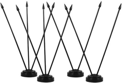 SAFIGLE 4 Stück Schwarzes Mini fahnenmast Stabilem Sockel für Schreibtisch und Büro Einfacher Aufbau Langlebiger Flaggenhalter für Konferenz Meetingräume