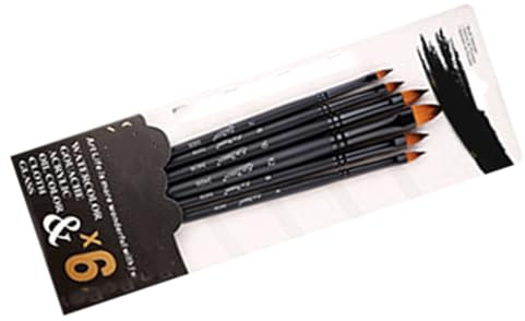 CHICIRIS Ensemble de Pinceaux à Peinture, Matériau en Nylon, 6 Pièces pour Artistes Acryliques et Aquarelles, Idéal pour Les étudiants et Les Débutants (Langue de Chat)