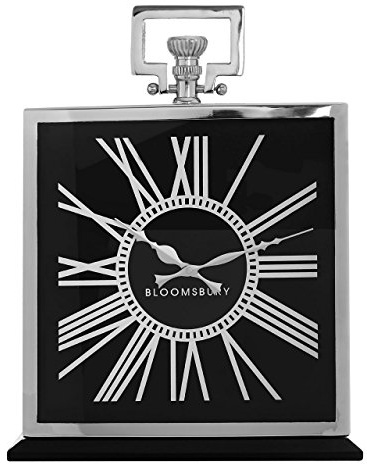 Premier Housewares Kensington Wanduhr, Metall, Schwarz, 33 x 8 x 42 cm