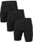 Niksa 3er Pack Herren Kompressionsshorts,Schnelltrocknendes Baselayer Unterhose Tights Kurz hochwertig Schwarz XL