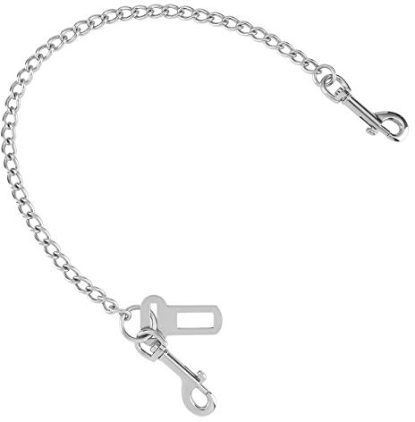 ACBungji 304 Edelstahlkette Bissfester Anschnallgurt Autogurt Sicherheitsgurt Leinen für Hunde Katzen Haustier Auto Hundesicherheitsgurt Hundeleinen Sicherheitsgeschirre (65cm, 304 Edelstahl)