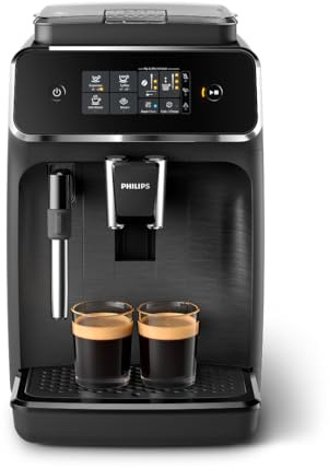 Philips 2200 Series Fully Automatic Espresso Machine, Classic Milk Frother, 2 Coffee Varieties, Intuitive Touch Display, 100% Ceramic Grinder, AquaClean Filter, Aroma Seal, Black (EP2220/14)