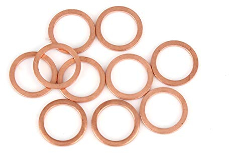 X AUTOHAUX 10Pcs Arandela de Cobre círculo de Sellado Plano Espaciador para Coche de 12x16x1,5mm