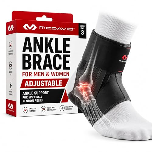 McDavid Ankle Brace, Low Profile Lace-Free Phantom Ankle Braces for Men Basketball and more. Lightweight Design, Advanced Strapping & Flex-Support