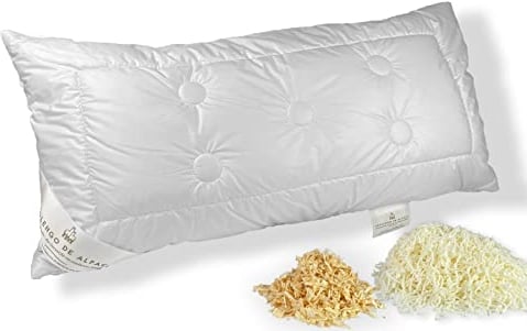 Abolengo de Alpaca Alpaka Kopfkissen mit feinstem Baby Alpaka versteppt 40x80cm, medium (Füllung: Naturlatexstäbchen)