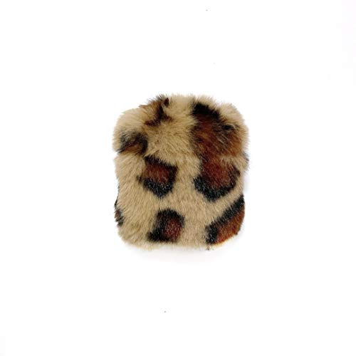 Xifanzi Peluche Custodia Cover per Airpods 1,Custodia Coniglio Peluche per Airpods 2, Custodia Peloso Carino Protettiva Fluffy Cover Bambine Copertura Caso per Apple Airpods 1 & 2 - Marrone Leopardo