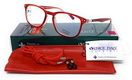 Blaulichtfilter lesebrille anti blaulicht. Computerbrille Professional Für herren damen gamer brille venice (Rot, +1.00)