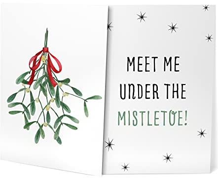 Papierschmiede® XMAS Poster 2er Set, 50x70 cm (B2) Deko mit Spruch zu Weihnachten, Wohnzimmer Wanddeko, Schlafzimmer, Küche Dekoration ohne Rahmen, Meet Me Under The Mistletoe