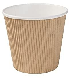 GREENBOX Einweg Bio Suppen-Becher To Go Suppen Einweggeschirr I Riffelbecher Suppen Kraft-Karton-Becher mit PLA Innenbeschichtung weiß/braun, ungebleicht I 25 Einweg-Becher kompostierbar 500 ml