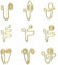 JINGLING Piercing de nez africain, anneaux de nez pour femme, clip doré non pénétrant sur anneau de nez, faux piercing de nez plaqué or 14 carats
