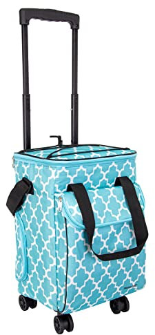 dbest products Ultra Compact Cooler Smart Cart 360 Insulated Collapsible Rolling Tailgate BBQ Beach, Moroccan Tile