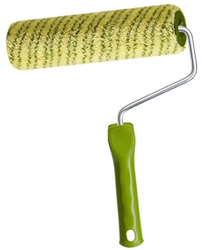 Profi Rollputz Farbroller 18 cm 13 mm Flor | Auftragswalze für Rollputz | Spezialwalze für satten Putzauftrag | Putz Farbwalze für den Innenbereich | Malerrolle inklusive Aufsteckbügel