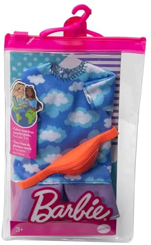 Barbie Ken Fashion Pack HBV41 T-Shirt mit Wolkenmuster + Shorts + Banane Gürtel