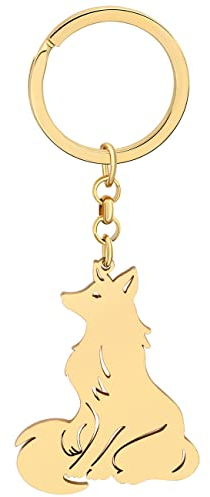BAMAY Niedliche Fuchs Schlüsselanhänger Edelstahl Schlüsselanhänger Fuchs Geschenke für Frauen Mädchen Auto Schlüsselanhänger Geldbörse Tasche Charms