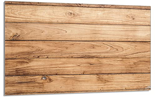 DarHaus Placa protectora de vitrocerámica 80 x 52 cm 1 pieza cocina eléctrica universal para inducción protección contra salpicaduras tabla de cortar de vidrio templado como decoración, MADERA
