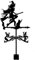 YEVENR Wetterhexe und Katze Form Gusseisen Bauernhof Szene Wetterfahne mit Anti-Rost-Beschichtung Windfahne Windrichtungsanzeiger für Garten Terrasse Yard Ornament
