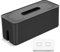 CRROEL Cable Tidy Box, Wall Mounted cable management box, Wire Management, Hide and Conceal Extension Blocks and Electrical Cables-Black