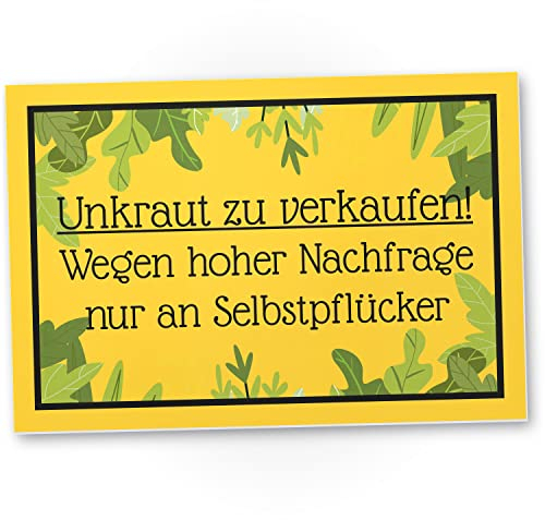 DankeDir! Unkraut Pflücker - Schild 30 x 20 cm - Garten Geschenk Geschenkidee Deko Mama & Papa Gartenschild - lustiger Spruch Freunde Türschild Geburtstagsgeschenk